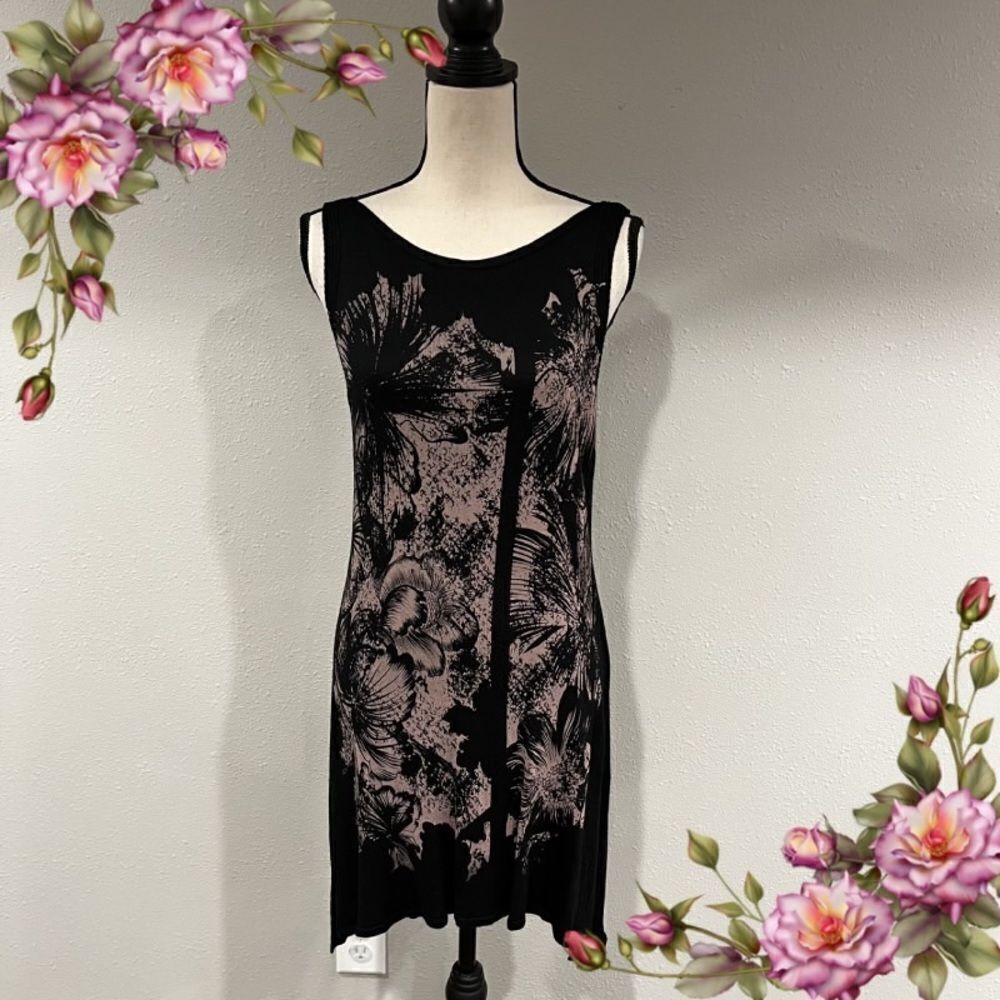 M. Rena Seamless Jacquard‎ Floral Knit Tank Dress Size L